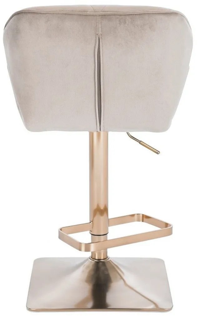 LuxuryForm DESIGN Barová stolička MILANO VELUR na zlatej hranatej podstave - latte