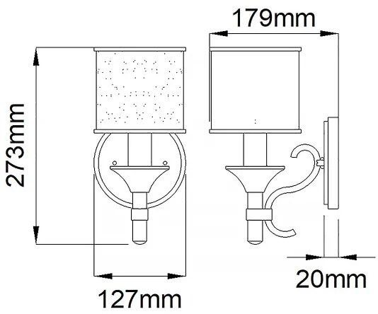 Kichler KL-LACEY1-AP - Nástenné svietidlo LACEY 1xE14/40W/230V matný chróm