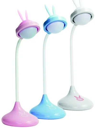 LED Detská dotyková lampička RABBIT LED/0,4W/5V 3000/6500K modrá + USB