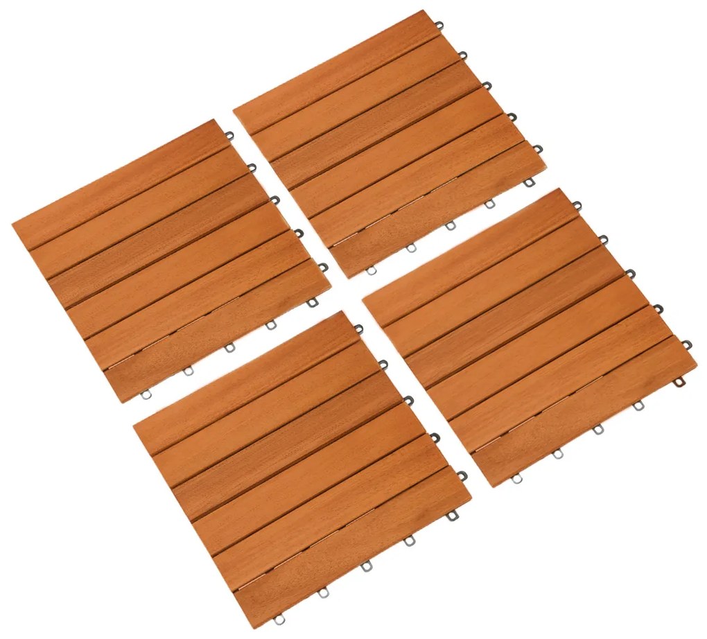 Drevené dlaždice – sada 11ks, 30×30 cm