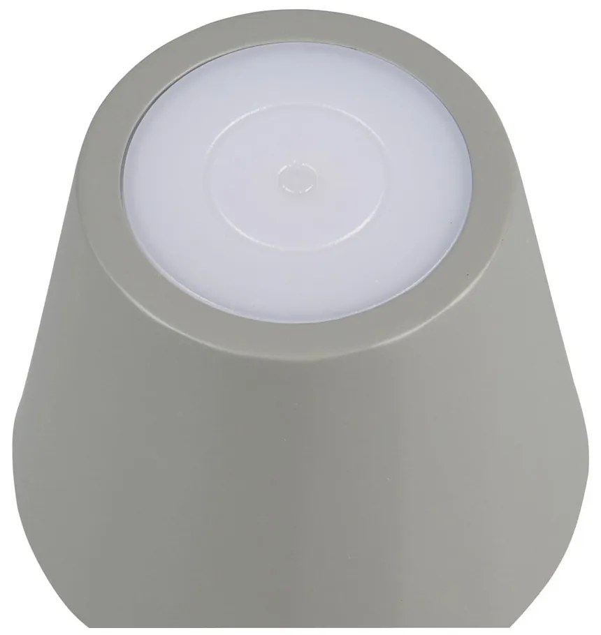 Sivá LED stolová lampa s kovovým tienidlom (výška 21 cm) Diaz – Trio