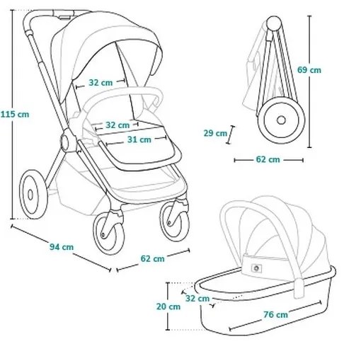 Lionelo - Kombinovaný kočík 2v1 LAYLA Black Onyx