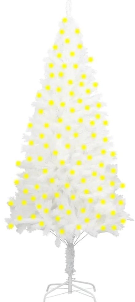 Umelý vianočný stromček s LED biely 240 cm 3077464