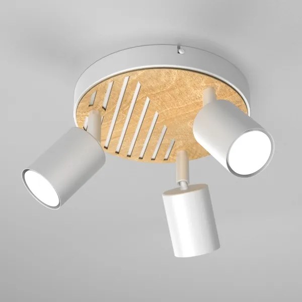 Bodové svietidlo TERRA 3xGU10/8W/230V biela/dub