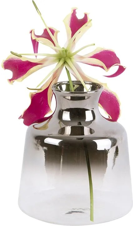 PRESENT TIME Sada 3 ks Sklenená váza Mini Silver Fade