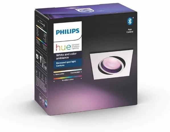 Philips Hue 50551/31/P7 Centura zápustné svietidlo white 1x5.7W 240V square 2000-6500+RGB BlueTooth