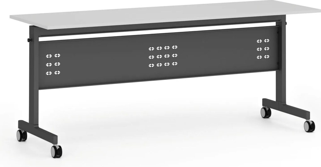 Mobilný stôl PRIMO MOBI, 180x60 cm, čierna podnož, biela