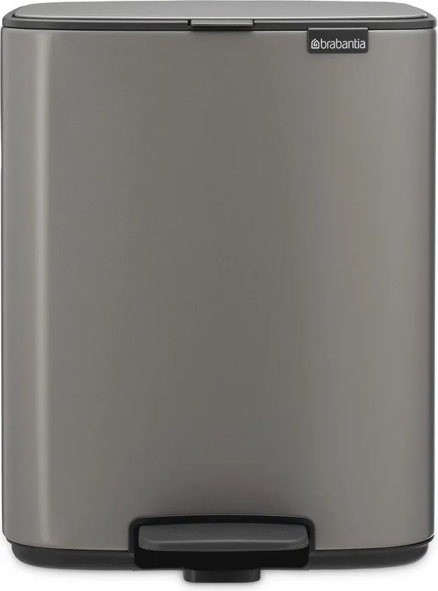 Sivý pedálový oceľový odpadkový kôš 12 l Bo – Brabantia