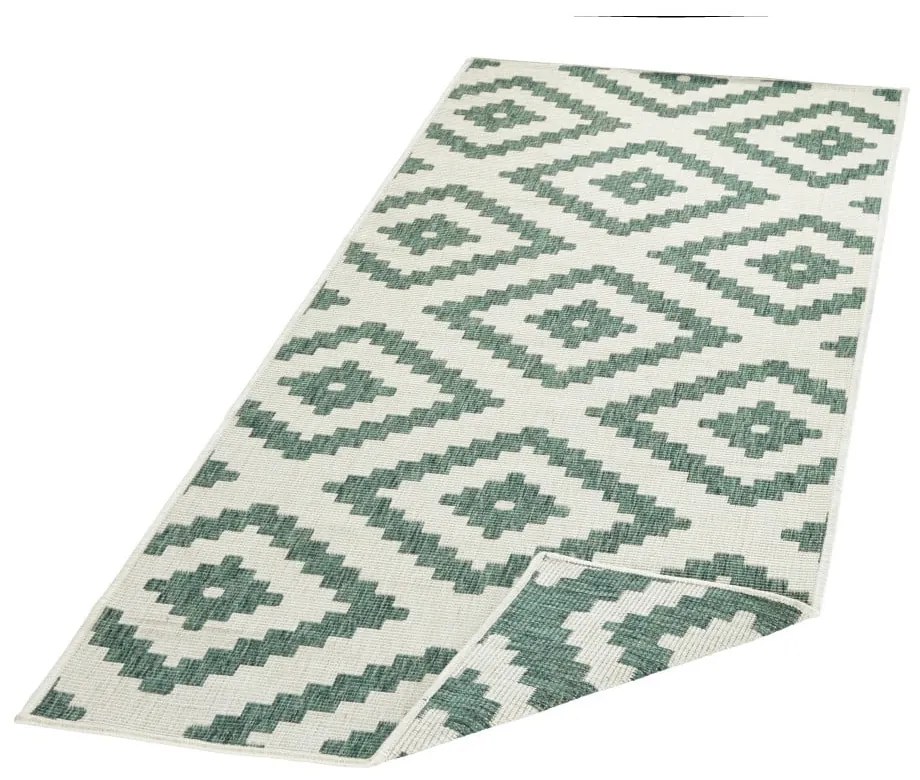 Zeleno-krémový vonkajší koberec NORTHRUGS Malta, 80 x 250 cm