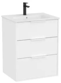 Kúpeľňová skrinka s umývadlom Roca Optica 60x75,7x45,5 cm biela matná mat OPT603ZBM, 1 ks