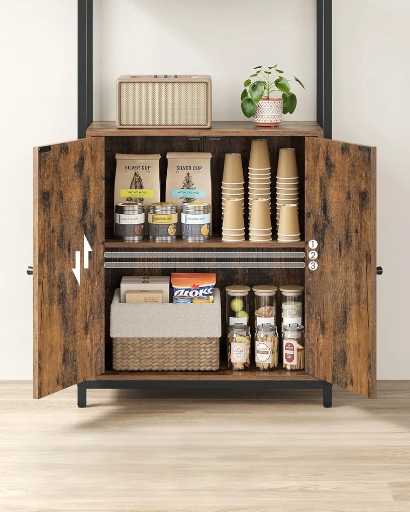 Knihovna Vasagle Memor 60 cm hnědá/černá