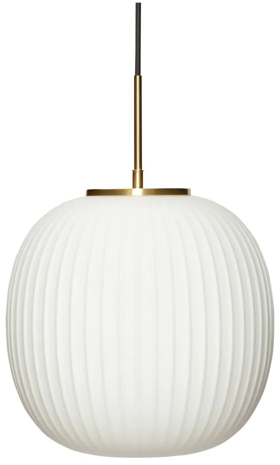 Biele závesné svietidlo so skleneným tienidlom ø 32 cm Serene – Hübsch