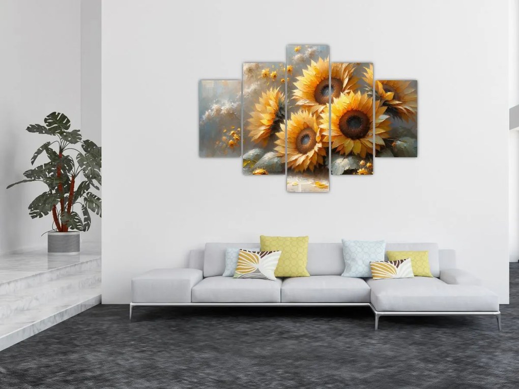 Obraz - Maľba slnečníc (150x105 cm)