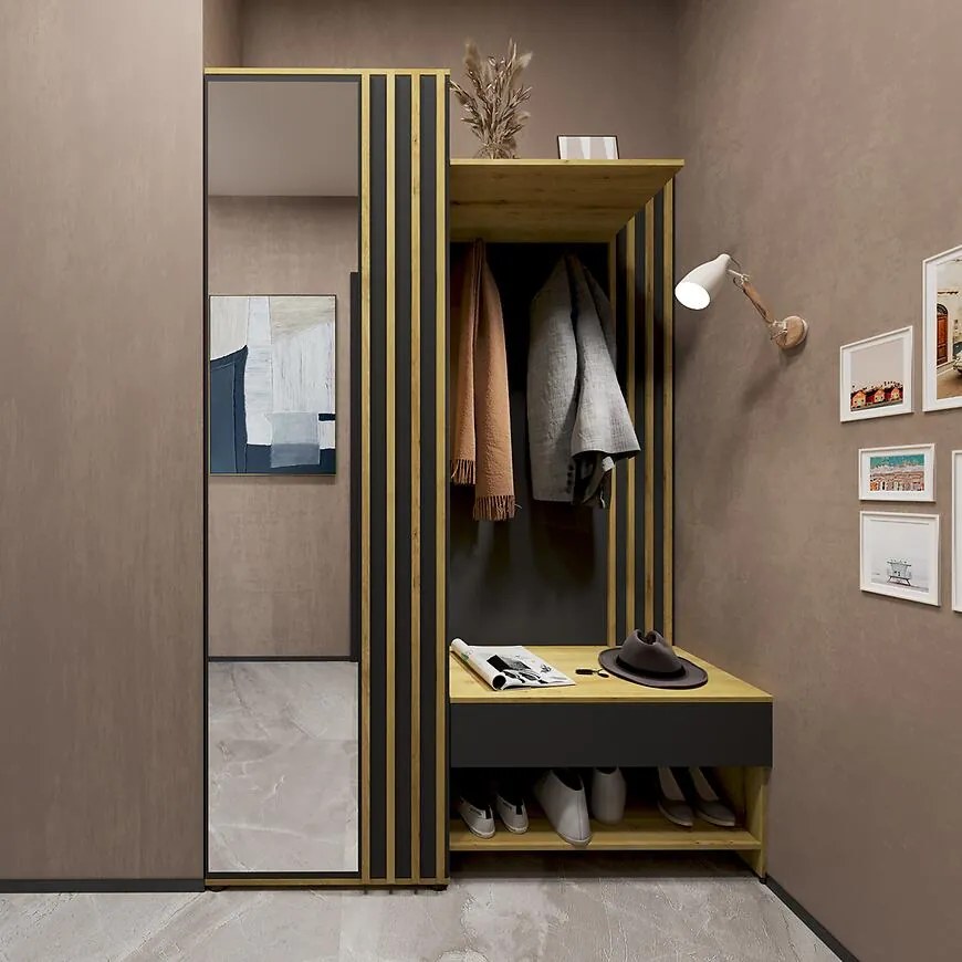 Predsieňový nábytok Tavo čierna/artisan