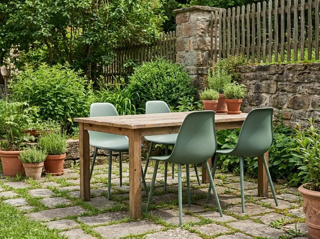 Jedálenská stolička OSAKA plastová, šalviovozelená