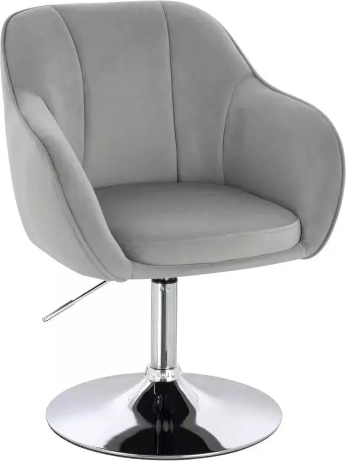 LuxuryForm DESIGN Stolička AVOLA VELUR na striebornom tanieri - svetlosivá