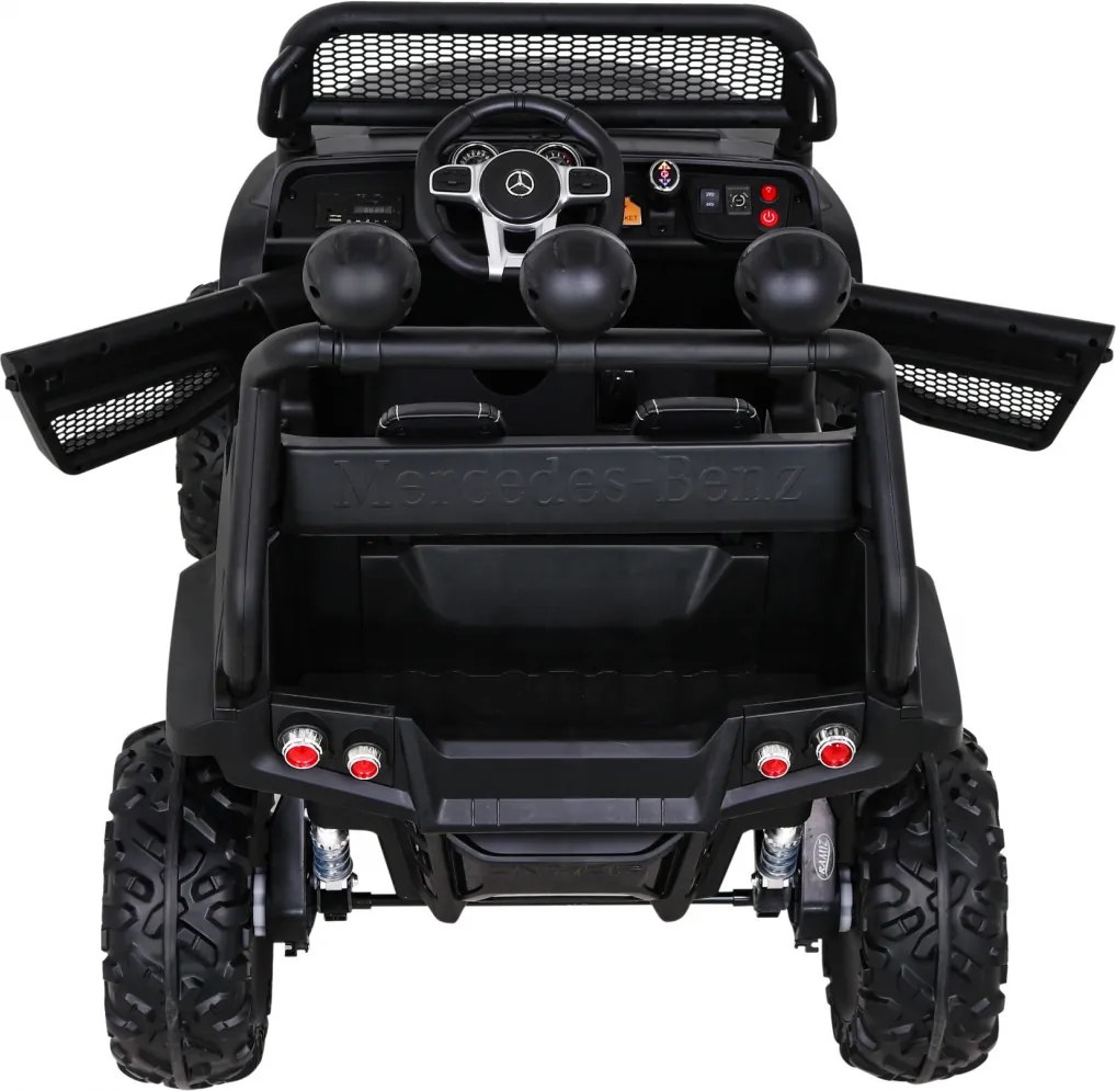 Ramiz Mercedes Benz Unimog elektrické autíčko pre deti čierne + terénny pohon 4x4