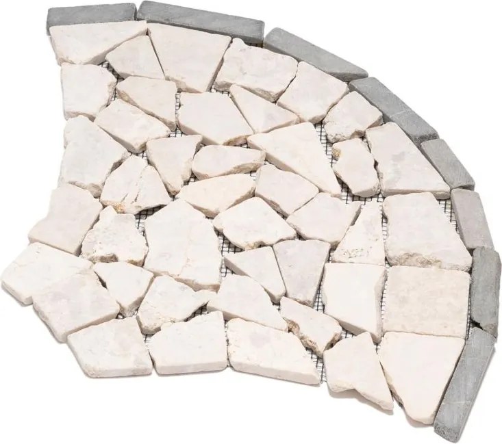 Mozaika z prírodného kameňa, vejár, béžová, 0,98 m2