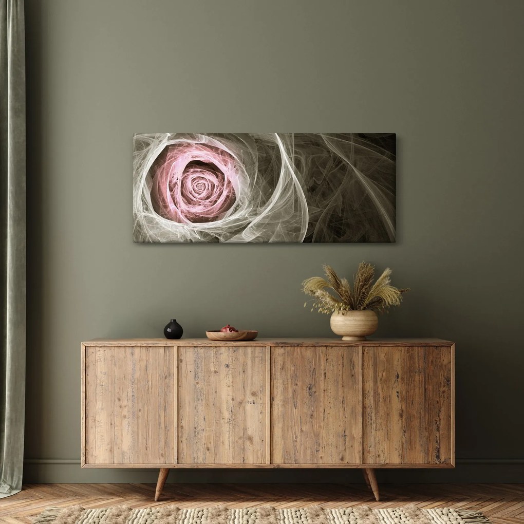 Obraz - Abstraktné ruže svetlo ružová (120x50 cm)