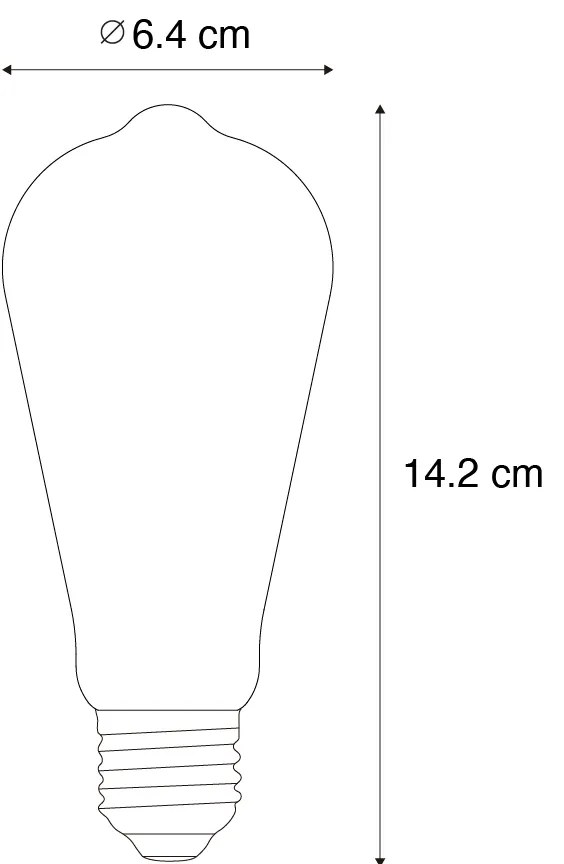 Sada 5 LED filamentových žiaroviek E27 ST64 čírych 4W 470 lm 2700K