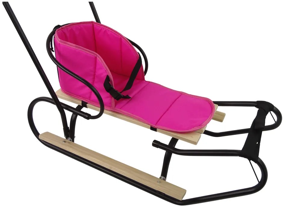 LEAN TOYS Mäkký matrac do saní, tri upevňovacie prvky - ružová