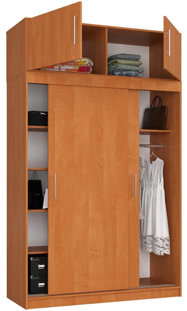 Šatní skříň s posuvnými dveřmi a nástavcem MONO CLP 150 cm olše