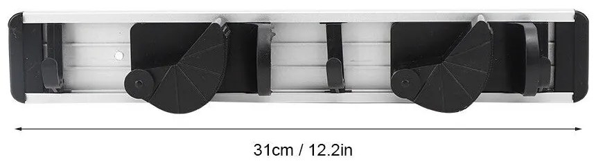 CMP Paris Držiak na metlu, zmeták, ručné náradie, 2-miestny + 3 háčiky, BARRE