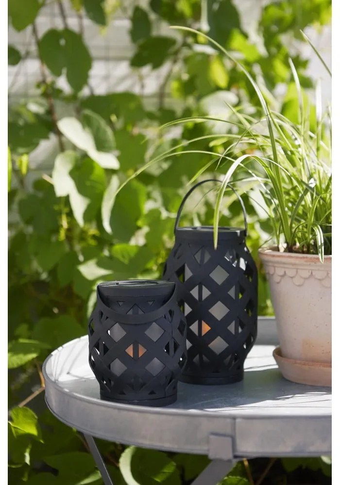 Čierny lampáš Star Trading Flame Lantern, výška 23 cm