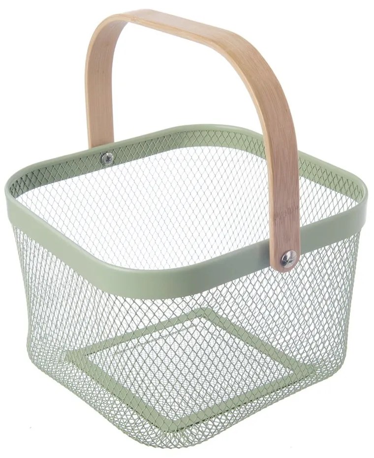 Drôtený kovový košík 24,5x24,5x30 cm Greenish – Orion