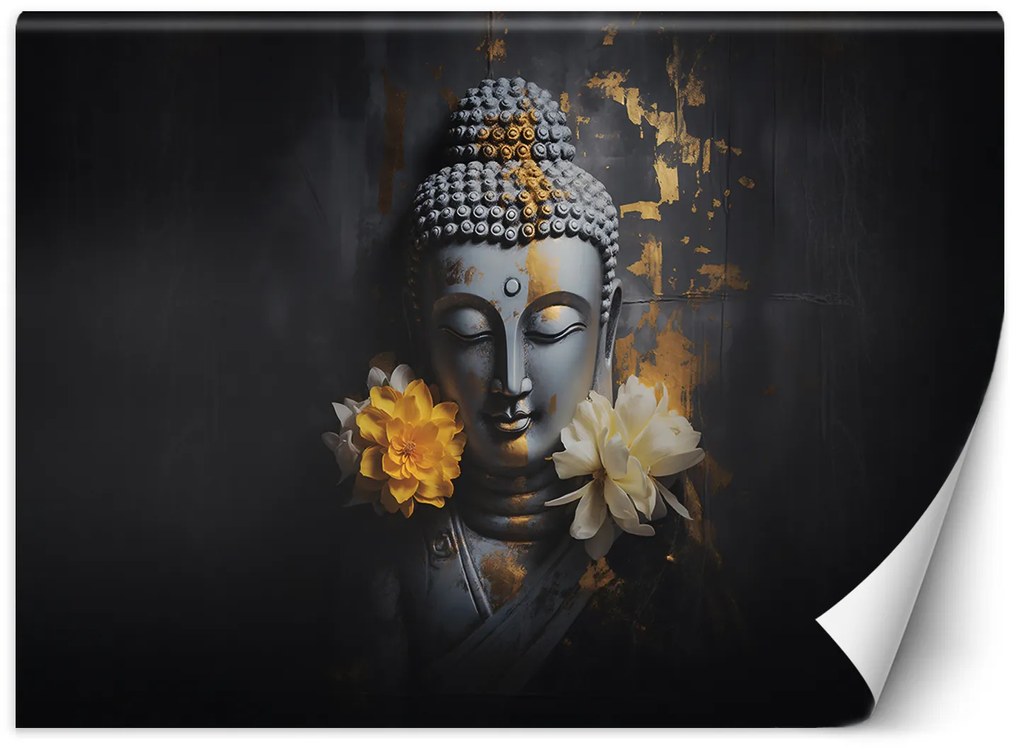 Gario Fototapeta Sivý Budha a kvety Materiál: Vliesová, Rozmery: 350 x 245 cm