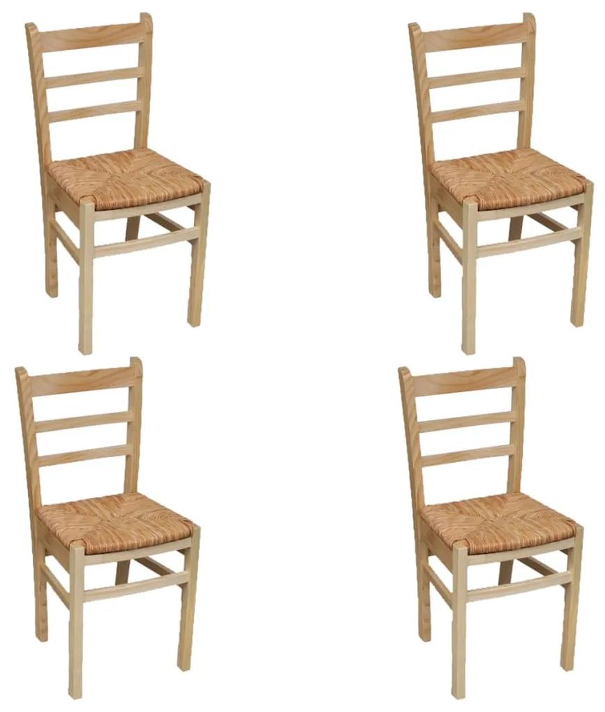 vidaXL Jedálenské stoličky, 4 ks, borovicové drevo