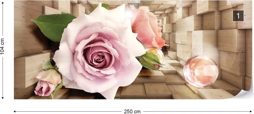 Fototapeta GLIX - 3D Tunnel Roses 2 + lepidlo ZADARMO Vliesová tapeta  - 250x104 cm