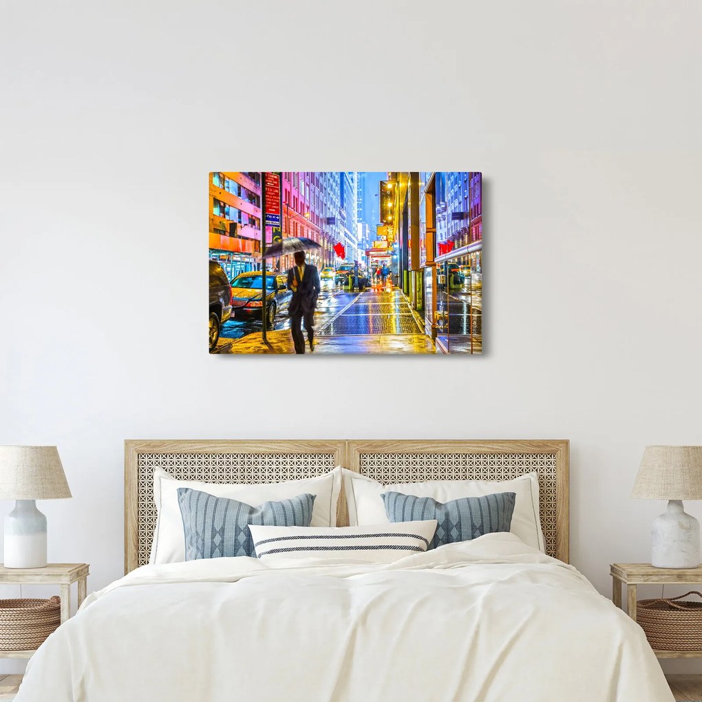 Obraz - Mesto v neónovej žiare (90x60 cm)