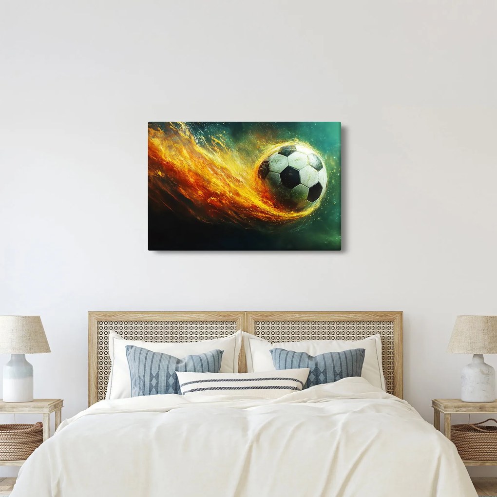 Obraz - Futbalová lopta v lete (90x60 cm)