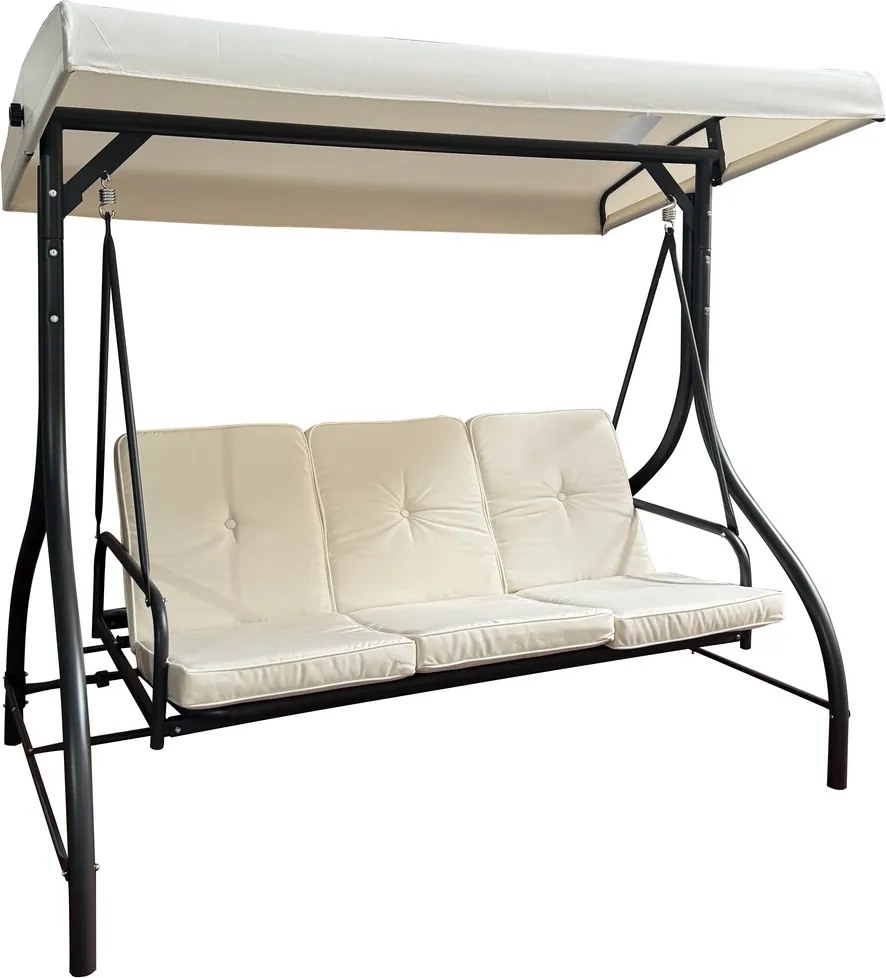 PARIS záhradná hojdačka kovová béžová