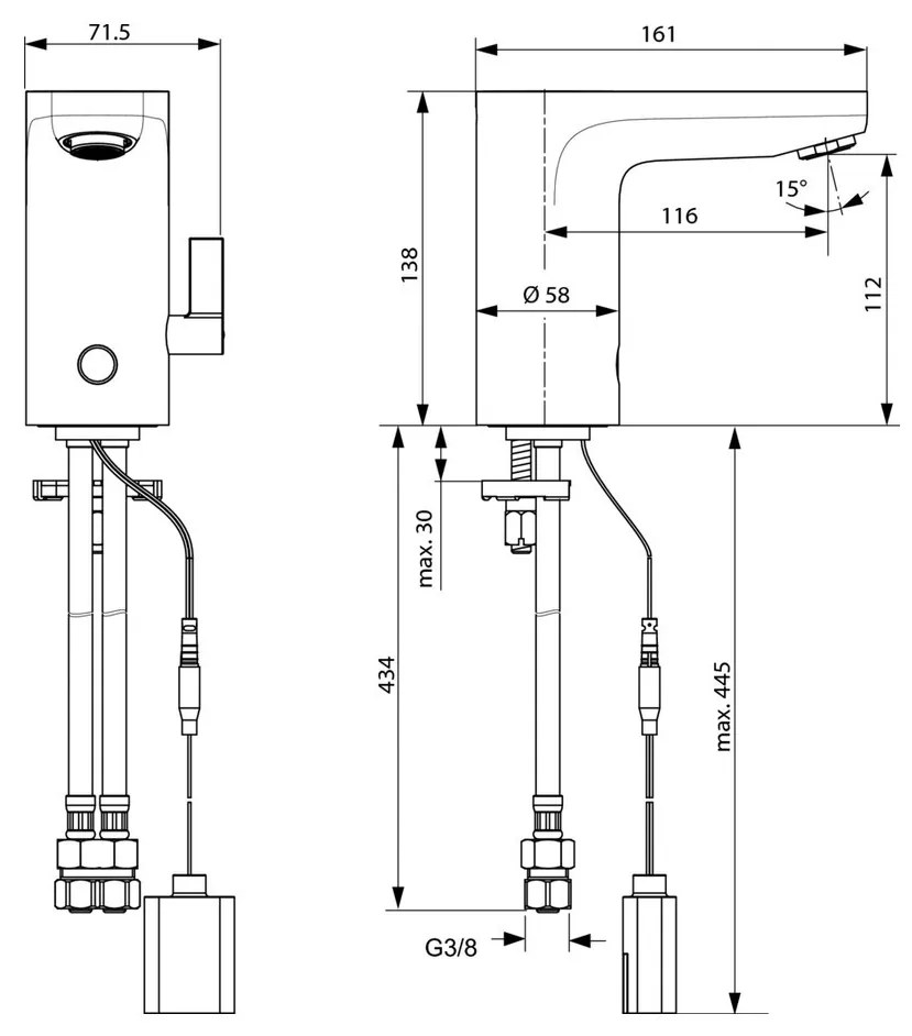 Ideal Standard CeraPlus - Senzorová umývadlová batéria zmiešavacia (batéria 6V), chróm A6145AA