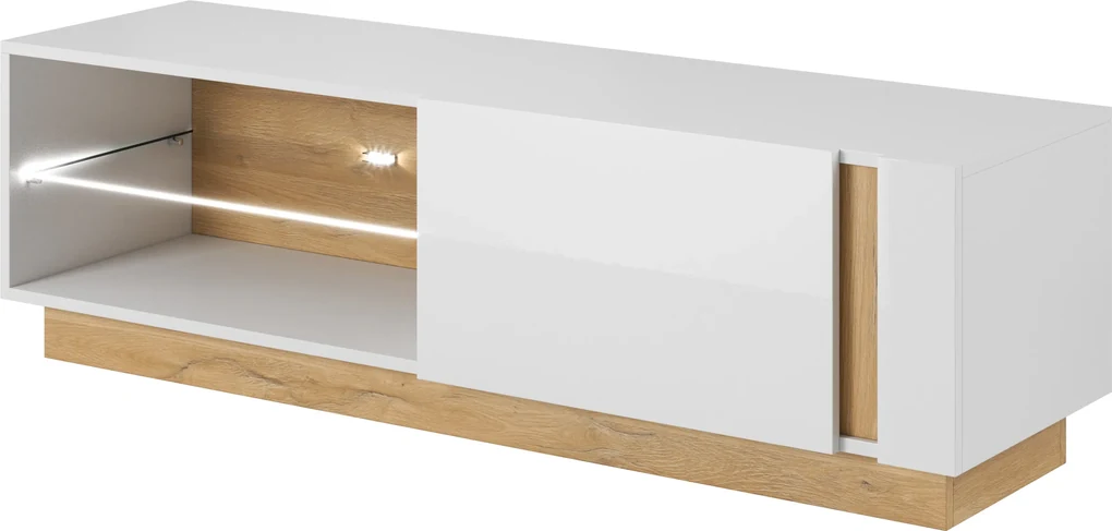 LM Jednodverový TV stolík Penny - biely