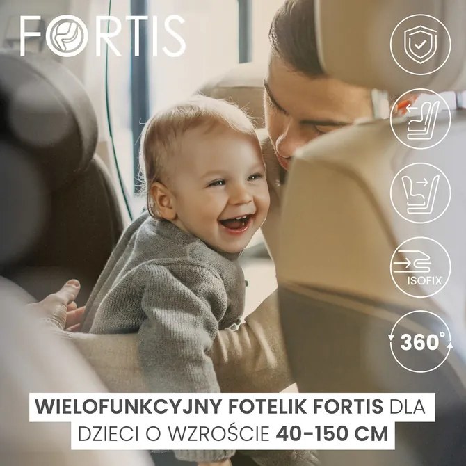 CARETERO AUTOSEDAČKA FORTIS I-SIZE GRAPHITE (40-150)