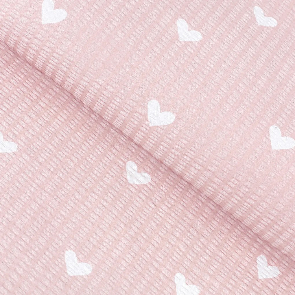 Goldea bavlnený krep - srdiečka na púdrovo ružovom 160 cm