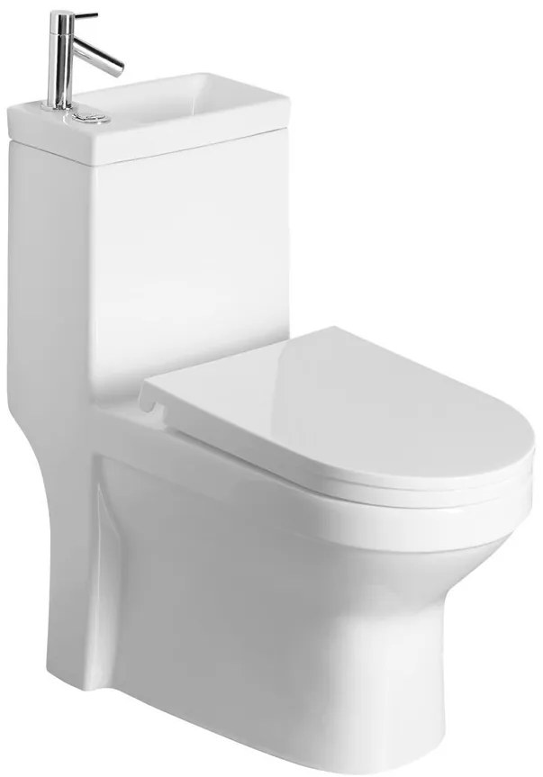 Aqualine Aqualine, HYGIE WC kombi s umývadielkom, zadný/spodný odpad, biela, PB104W