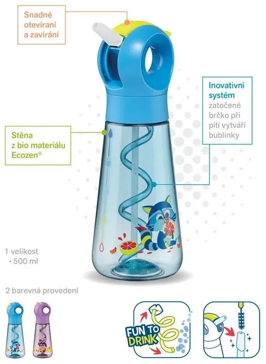 Fľaša Maped Miniz Ecozen Raccoon, 500 ml
