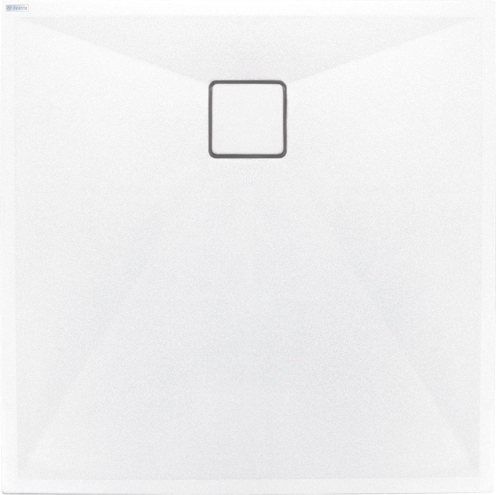 Deante Štvorcová sprchová vanička Correo 90x90 cm, granit, biela - KQR A41B