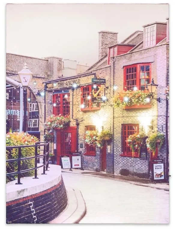 Garthen 74512 Nástenná maľba reštaurácia v prístave, 32 LED, 30 x 40 cm