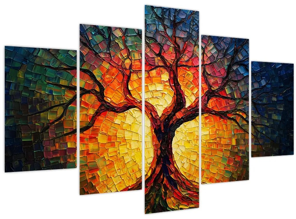Obraz - Strom života v mozaike (150x105 cm)