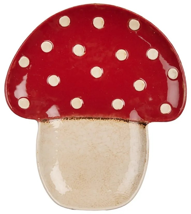 Servírovací keramický tanierik huba muchotrávka Mushroom - 21*22*3 cm