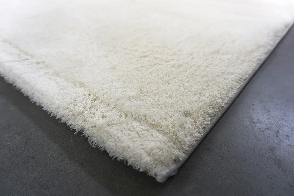 Biely shaggy koberec Microsofty 8301 WHITE – obdĺžnikový Rozmer: 60x100 cm