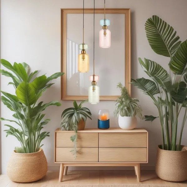 Luster na lanku MOLLY 3xE14/40W/230V pr. 38 cm pestrofarebná