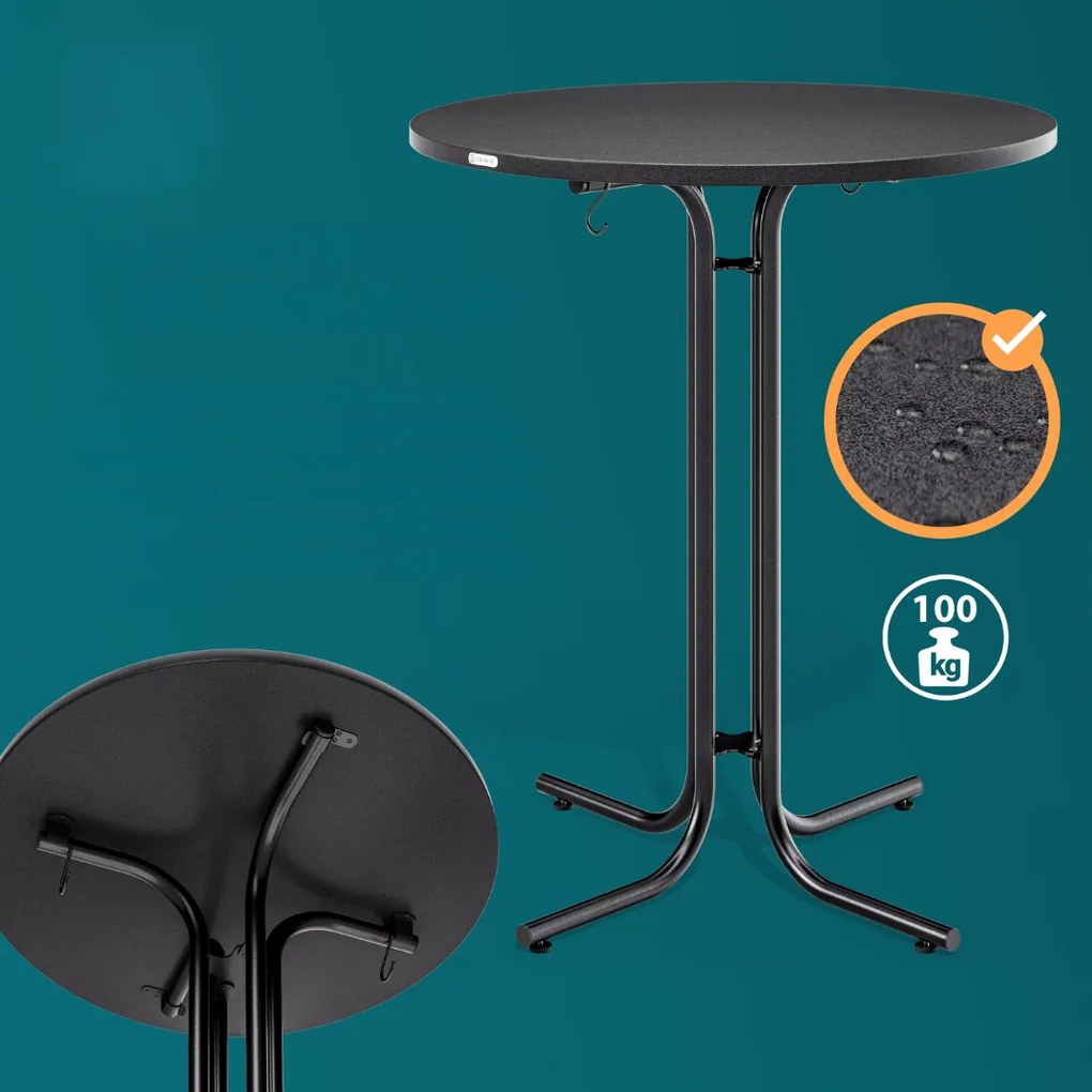 Barový stôl RAUL sklápateľný 110x80cm, šedá Casaria