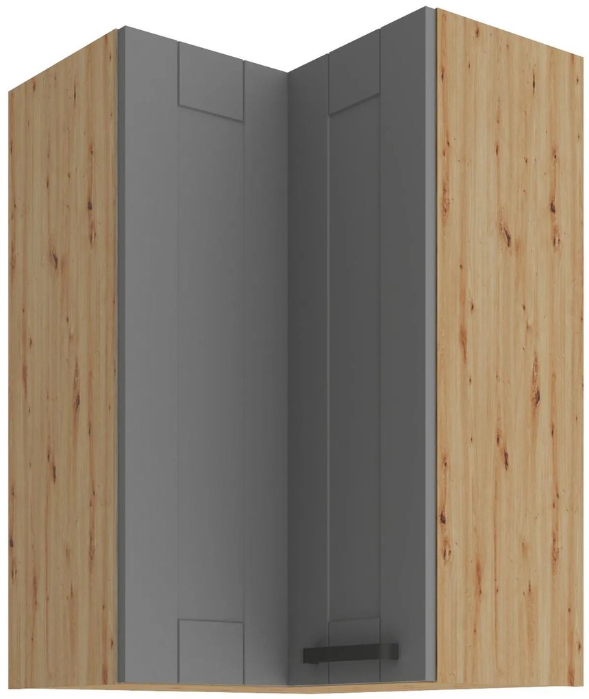 Horná rohová kuchynská skrinka Lucid 60x60 GN-90 2F (90°) (korpus: dub artisan + front: mdf dustgrey). Vlastná spoľahlivá doprava až k Vám domov. 1134758