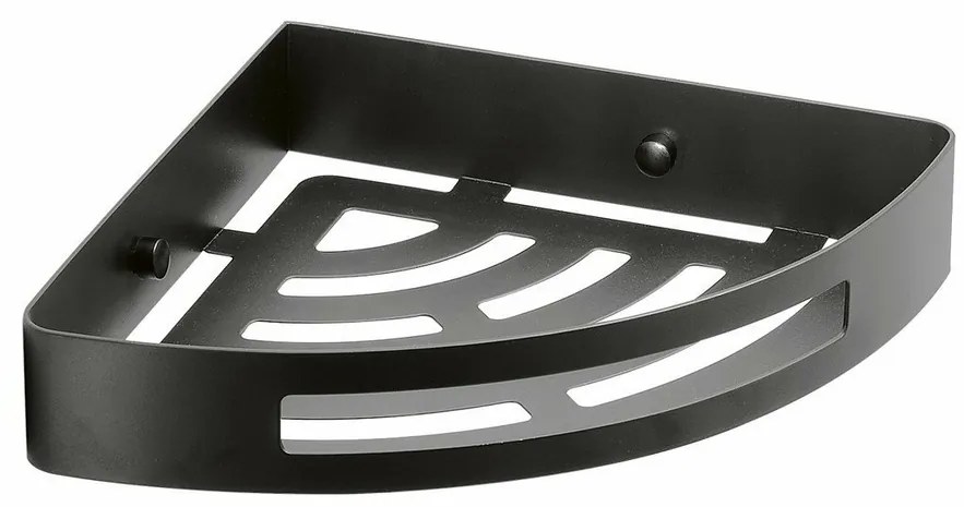 GEDY 247914 Smart rohová polica do sprchy, 21 x 4,5 x 21 cm, čierna matná
